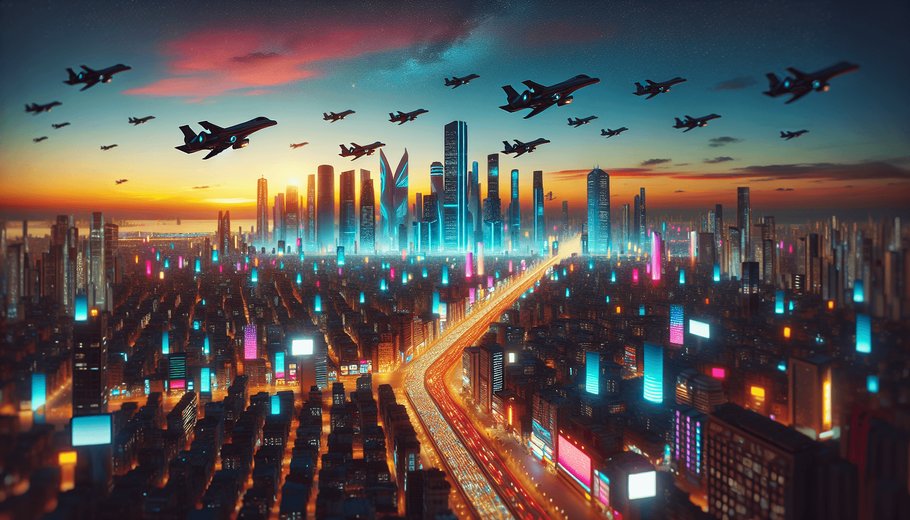 Vista aérea futurista